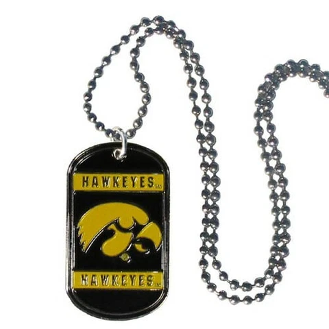 Iowa Hawkeyes Dog Tag Necklace NCAA Fan Neck Ball Chain College Sports Fan Team Cover