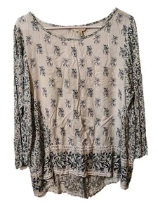 Lucky Brand Women's Boho Floral Split Bottom Soft and Flowy Sz Large - Picture 1 of 5