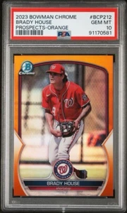 2023 Bowman Chrome Brady House Prospects Orange Refractor /25 PSA 10 Gem Pop 1 - Picture 1 of 2
