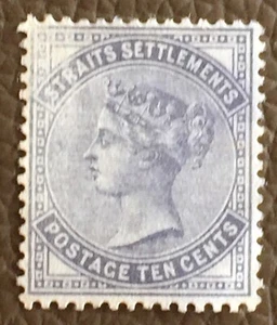 MALAYA 1882 Straits Settlements QV 10c Slate CC MNG SG#49 M2678 - Picture 1 of 3