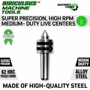 3MT High RPM Super Precision Live Centers (0.0004 T.I.R.): Heavy Duty Alloy Stee - Picture 1 of 8