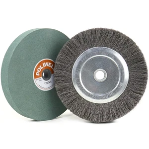 6 Inch Bench Grinder Grinding Wheel & Wire Wheel Brush with 1/2'' Arbor, 120 Gri - Picture 1 of 7