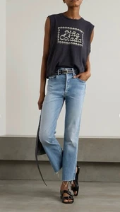 MOTHER The Tripper Ankle Fray Blue Jeans 29 Straight Leg High Rise Denim Casual - Picture 1 of 13