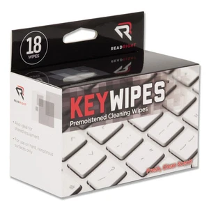 Read Right RR1233 6.88 x 5 KeyWipes Keyboard Wet Wipes - Unscented (18/Box) New - Picture 1 of 6