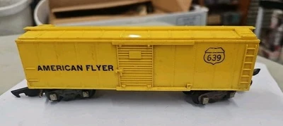 Vintage, American Flyer, S Gauge, #639 Box Car, Yellow. See Ad. (9G) - Image 1 of 4
