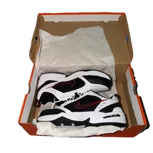 Nike Herren Air Monarch IV Weiß Rot Schwarz Wanderschuhe Größe 9,5 W 416355-101 - Bild 1 von 7