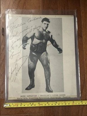 "FOTO 8 X 10"" BRUNO SAMMARTINO WWF WWE WRESTLING VINTAGE AUTOGRAFIADA" Foto 1 de 2