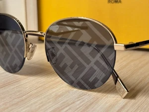 Fendi Sunglasses-Fendi Travel FF Monogram Sunglasses - Original Case & Packaging - Picture 1 of 7