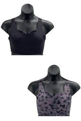 Rhonda Shear 2-pack Sweetheart Neckline Body Bra Black/Floral - Image 1 of 4