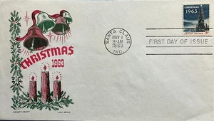 Cachet Craft Ken Boll 1240 Navidad 1963 Santa Claus, Indiana - Imagen 1 de 1