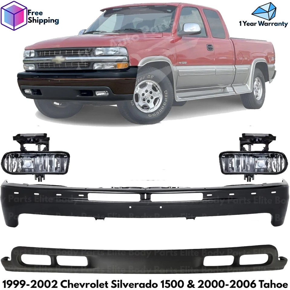 Front Bumper Primed Kit For 1999-2002 Chevrolet Silverado 1500 & 2000-2006 Tahoe Foto 1 de 4