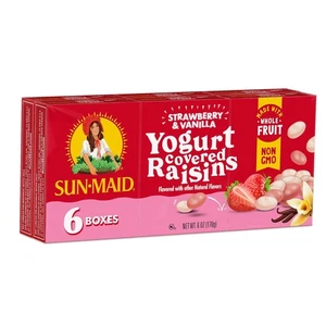 Sun-Maid Strawberry & Vanilla Yogurt Coated Raisins - (6 1 Ounce (Pack of 6) - Picture 1 of 11