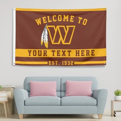 Bandera personalizada de los Washington Commanders de 3x5 pies bandera personalizada de bienvenida de fútbol americano Foto 1 de 4