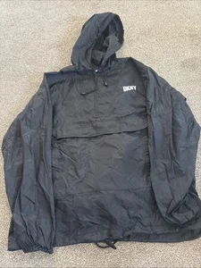 Vintage 90s DKNY Black Nylon Water-Res Black, Pullover, Folds Into Duffle Bag - Bild 1 von 13