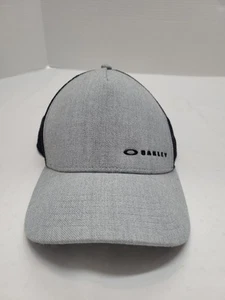 Oakley Mens Hat Gray Black Logo Classic Mid Snap Mesh Performance Fit Adjustable - Picture 1 of 10
