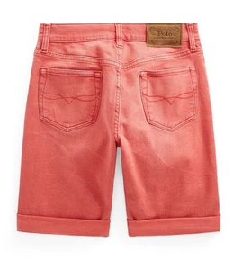 New Polo Ralph Lauren Boys Sullivan Slim Denim Shorts In Red Color Size 3 - Picture 1 of 4