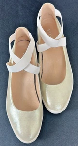 Vionic Shoes Womens Beige Ellery Champagne Wedge Mary Jane Ankle Cross Strap - Picture 1 of 12