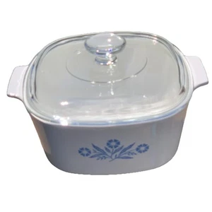 Vintage Corning Ware azul aciano 3 cuartos Cazuela A-3-B y tapa transparente A-9-C - Imagen 1 de 13