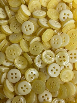 4 Hole YELLOW Buttons Used in Sewing, Tailoring, Shirts, Tshirts, Dress - Image 1 of 3