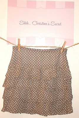 Falda de seda INC Int Concepts gris con lunares forrada en capas talla 4 *XLNT Foto 1 de 3