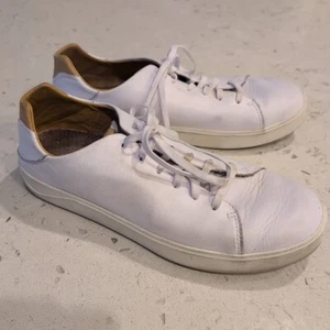 OluKai Lae'Ahi Li'Ili Mens White Leather Lace Up Casual Sneakers Shoes Size 10.5 - Picture 1 of 10