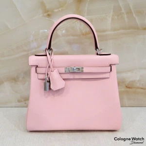 Hermès Kelly Bag 25 mit Palladium Beschlägen rose Sakura Swift Leder Ungetragen - Bild 1 von 10