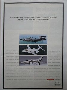 1995-96 PUB RAYTHEON AIRCRAFT BEECH HAWKER SPECIAL MISSION AIRCRAFT ORIGINAL AD - Imagen 1 de 1