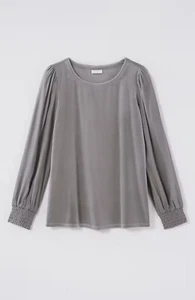 Top de terciopelo J Jill gris mezclado manga larga puños calados, venta al por menor $79 - Imagen 1 de 2