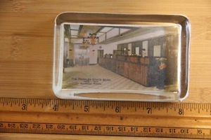 Paperweight Glass The Peoples State Bank Ellinwood Kansas KS Kans Vintage - Picture 1 of 6