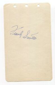 Page d'album signé Frank Smith baseball dédicacée 1953 Cincinnati Reds