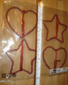IKEA 20 Hanging Decorations Heart Star Tree Primitive Ornaments (5 pkgs of 4) - Picture 1 of 9