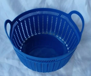 new  Essential Round Baskets panier  with Handles plastic  blue - Picture 1 of 4
