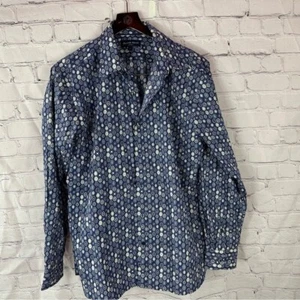 Austin Reed london Geometric all over print Button Down Shirt sz L - Picture 1 of 8