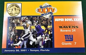 NFL Super Bowl XXXV Football Flip Coin - Baltimore Ravens vs New York Giants - Picture 1 of 2