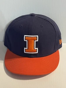 New Era 59Fifty University of Illinois Fighting Illini Size 7 3/8 Fitted Cap - Picture 1 of 5