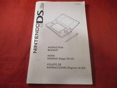 Manual de instrucciones del sistema de consola Nintendo DS Lite SOLO #B1 Foto 1 de 2