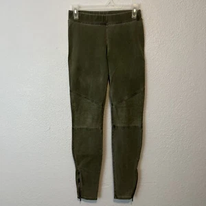 Three Dots Pullon Sage Green Moto Style Pants With Side Zippers Size X-Small - Picture 1 of 7