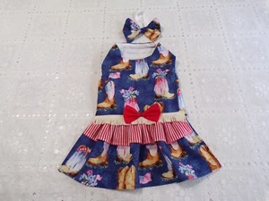 pet dog dress,patriotic,western boots, Large for small breeds(read size details) - Picture 1 of 5