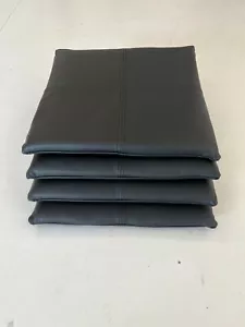 6 X Genuine Leather Black Seat Cushion Chair Cushion Pad Gel 40X40X3 Cm Non-Slip - Picture 1 of 4