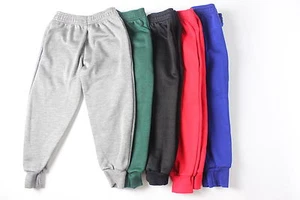 KIDS BOYS GIRLS SCHOOL SPORTS JOGGERS JOGGING BOTTOMS CUFFED - Picture 1 of 1