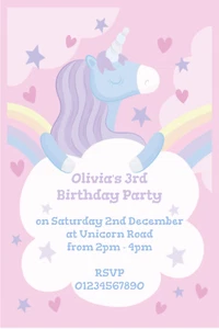 40 Sobres Personalizados Niñas Unicornio Fiesta Cumpleaños Todas las Edades - Imagen 1 de 24