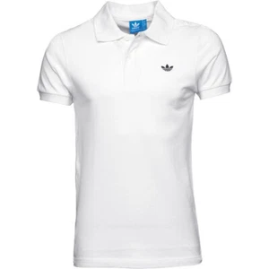 Adidas Originals Herren Polo Shirt Pique Hemd Trefoil Logo Retro Slim Fit weiß - Picture 1 of 4