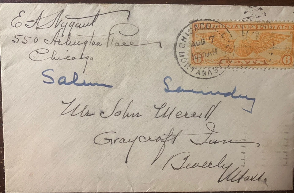Chicago Ill Postal History Air Mail  Foto 1 de 1