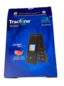 TracFone MyFlip Alcatel Prepaid Basic Cell Phone New Open Box - READ - Afbeelding 1 van 11
