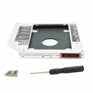 New 9.5mm Universal For SATA 2nd HDD SSD Hard Drive Caddy CD/DVD-ROM Optical Bay - Picture 1 of 9