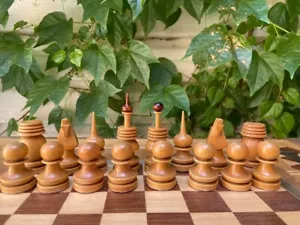 Handmade Wooden Chess Set 40x40 cm, Vintage 1980 Chess Set - Picture 1 of 24