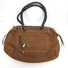 Lacoste Handbag Authentic Suede Women's Brown 15" W x 11" H and 8.5" Handle Drop