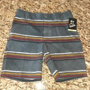 Boys Shorts Size 10 Husky UPF 50 Protection Grey w/Multi Colored Stripes BNWT - Picture 1 of 4