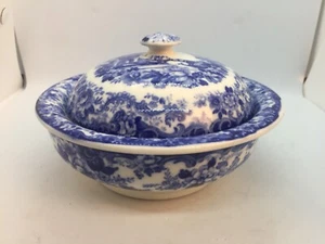 Rare Minton England Genevese Blue & White Tranferware 3 Piece Cheese Dish As Is - Picture 1 of 12