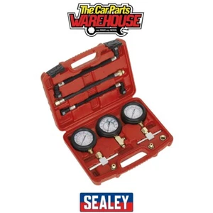 Sealey MS100 Motorcycle Compression & Fuel Pressure Gauge Set 3pc - Picture 1 of 5